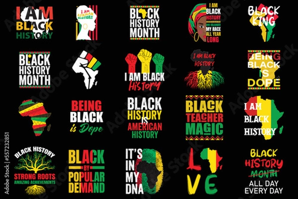 Obraz Black History Month bundle 20 designs, Black History month clipart