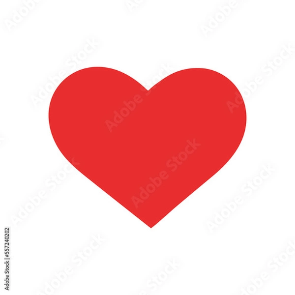 Obraz Simple vector flat heart red color isolated on white	
