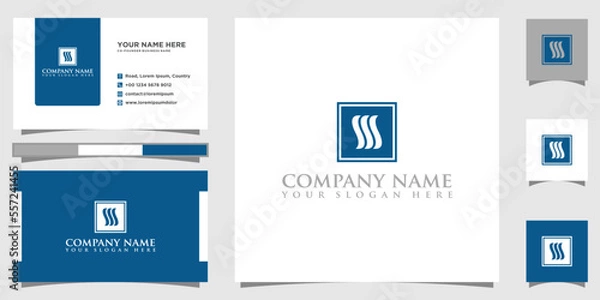 Fototapeta SSS initial square icon logo design vector and business card