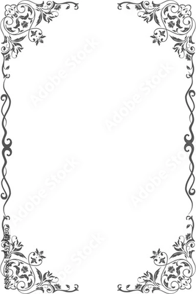 Obraz Simple and floral frame and border