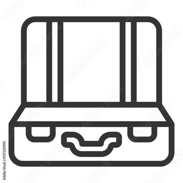 Fototapeta Open suitcase - icon, illustration on white background, outline style
