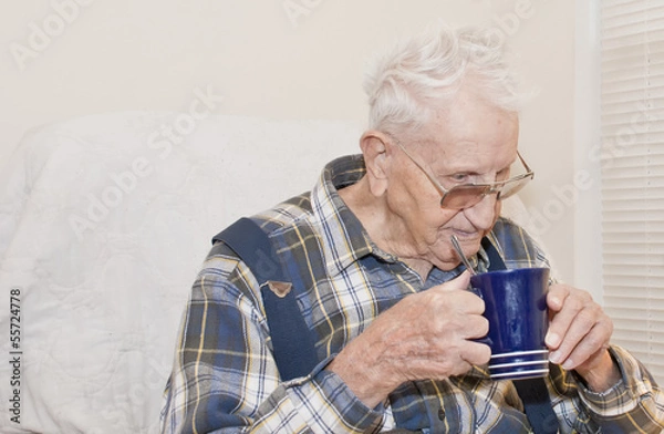 Obraz Elderly Man Drinking From Cup