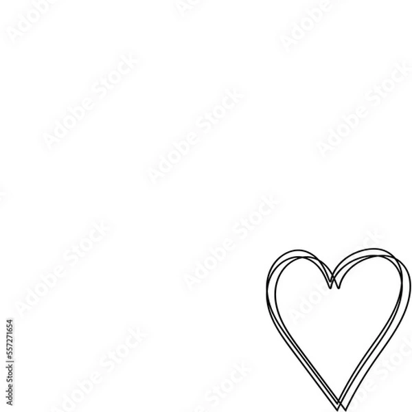 Fototapeta Hand Drawn Double Sketch Single Heart Shape Vector 