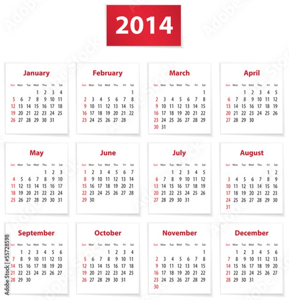 Obraz 2014 calendar