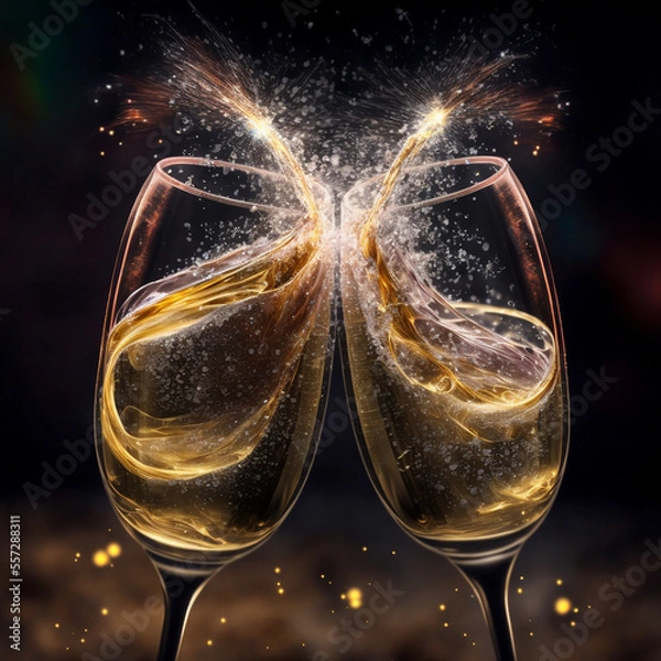 Obraz champagne on black