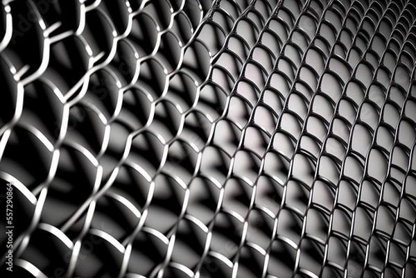 Fototapeta Background of wire mesh technology array. Generative AI