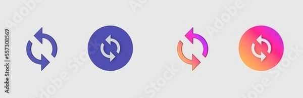 Obraz Arrow, Sync isolated on background, sign, icon, symbol, 3d rendering.