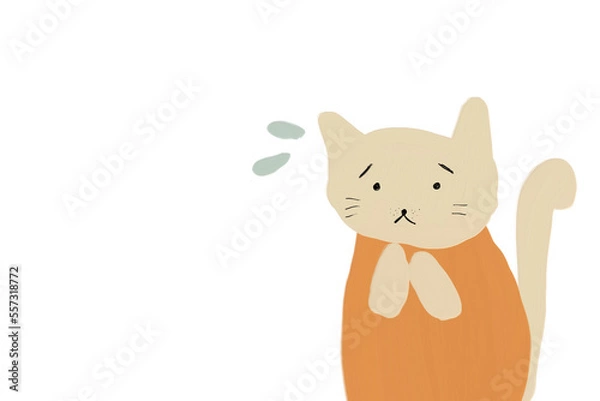 Fototapeta 困るので注意を促したり、心配する猫の素材