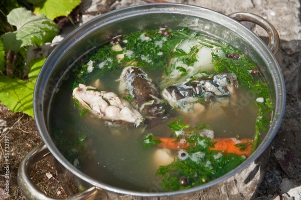 Fototapeta soup made from carp