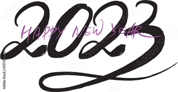 Obraz 2023 Happy New Year New Year's card handwriting calligraphy