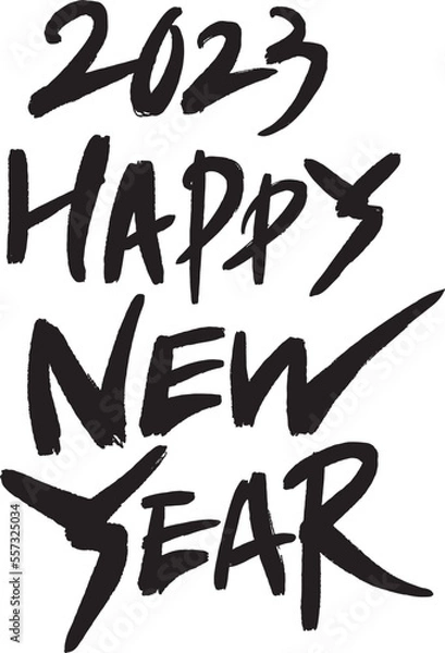 Obraz 2023 Happy New Year New Year's card handwriting calligraphy
