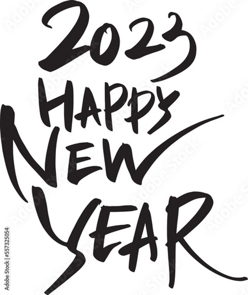 Obraz 2023 Happy New Year New Year's card handwriting calligraphy