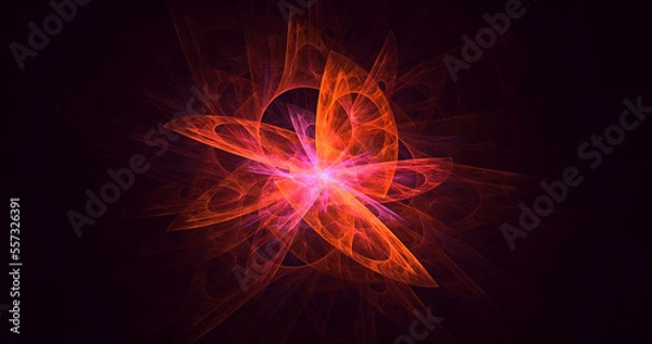 Fototapeta 3D rendering abstract multicolor fractal light background