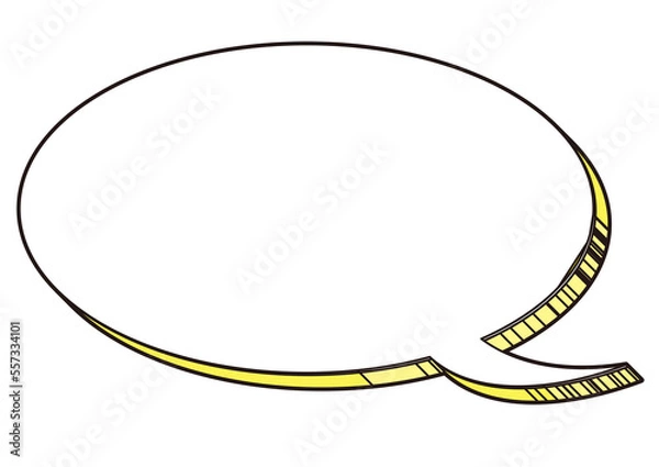 Obraz 吹き出し イエロー系Bイエロー×白　立体　線あり