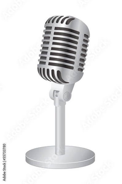 Fototapeta Microphone on white background