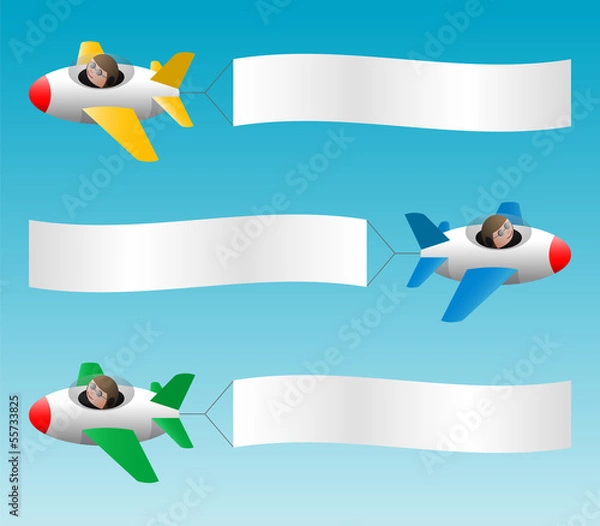 Obraz Three planes pull banners