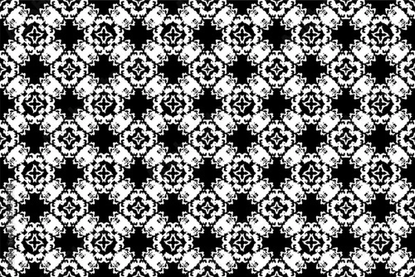 Fototapeta Abstract seamless pattern, seamless wallpaper, seamless background designed for use for interior,wallpaper,fabric,curtain,carpet,clothing,Batik,satin,background , illustration, Embroidery style.