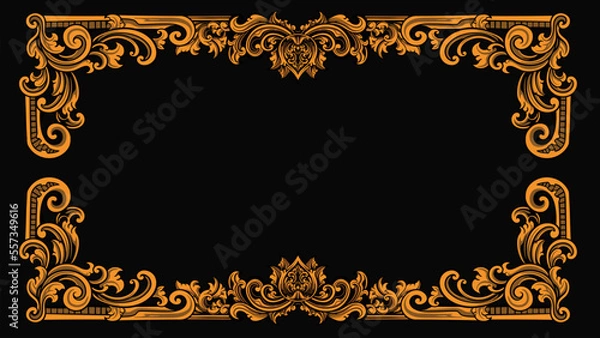 Obraz romantic classic engraved frame vector design, editable color