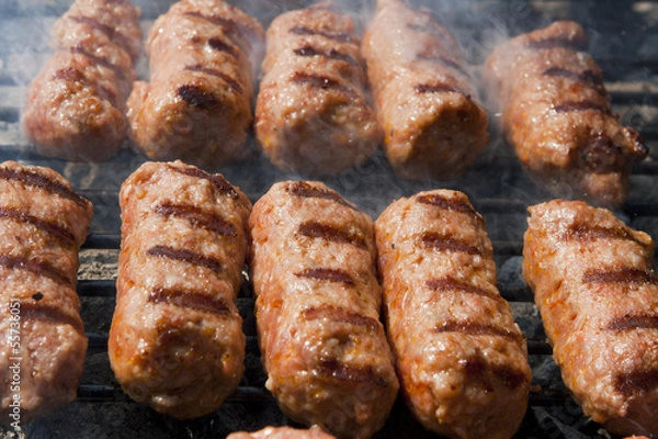 Obraz Meat roll at grill