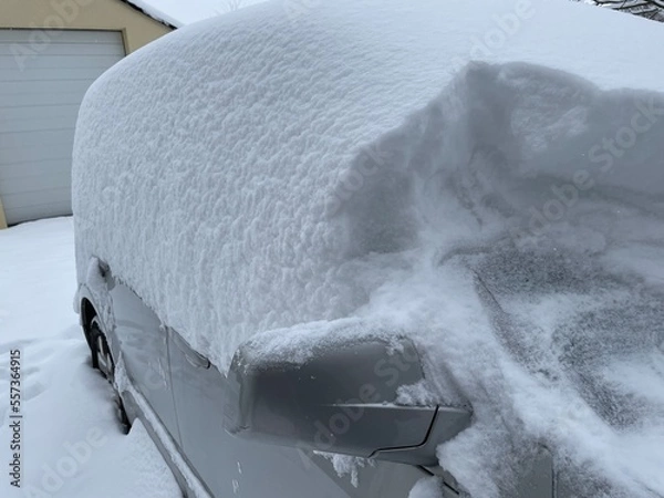 Obraz snow covered car in winter