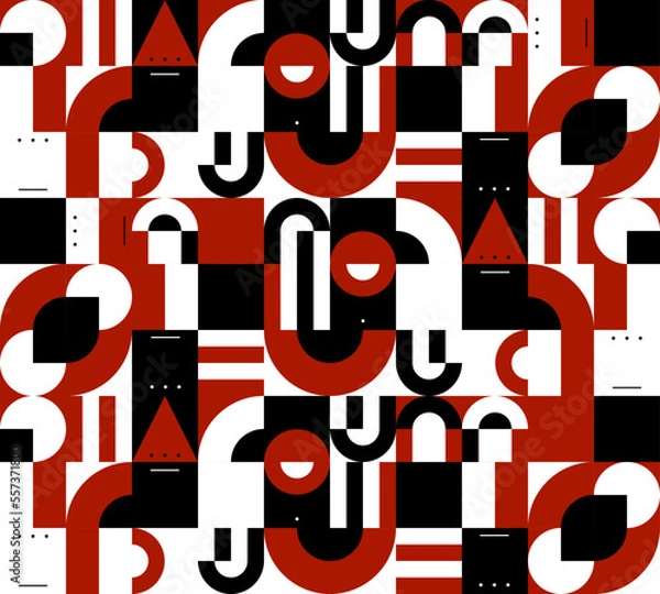 Fototapeta Abstract vector geometric pattern design in Bauhaus style