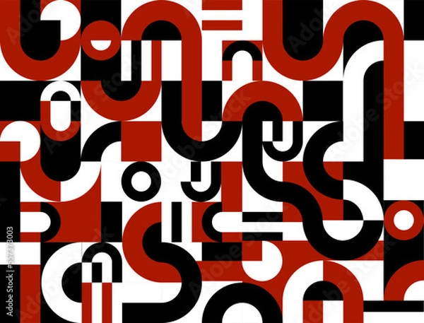 Fototapeta Abstract vector geometric pattern design in Bauhaus style