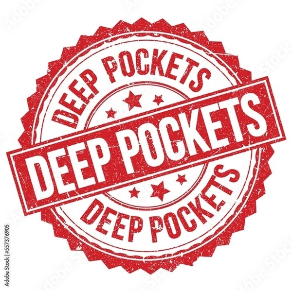 Fototapeta DEEP POCKETS text on red round stamp sign