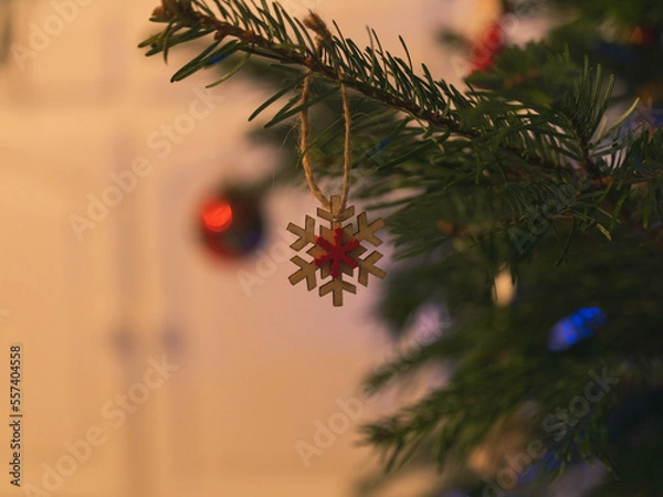 Obraz red christmas tree