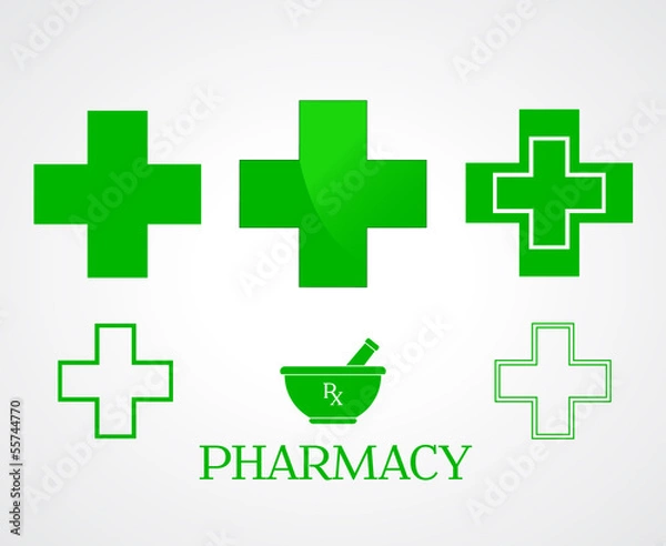 Fototapeta Pharmacy symbols - vector
