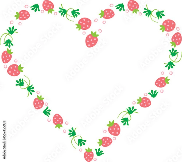 Fototapeta メッセージカードに使えるフレーム 枠 フルーツのイラスト