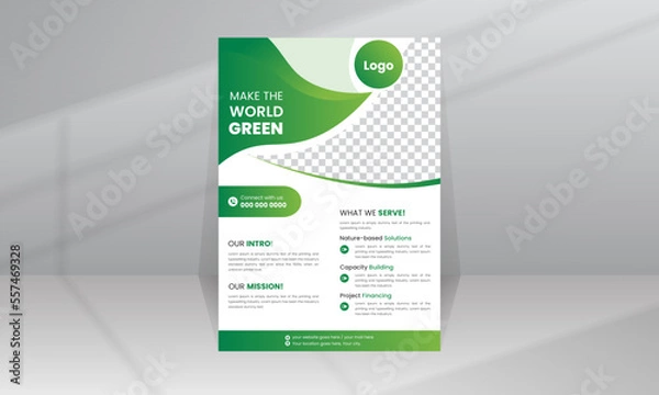 Obraz Save World Green Nature Flyer Poster template