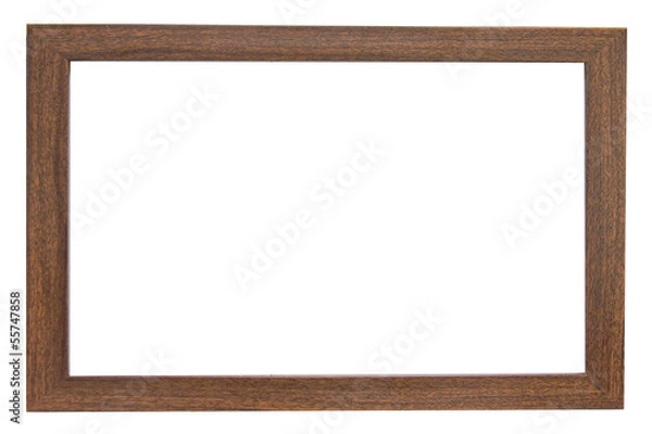 Fototapeta Wood frame on white background.