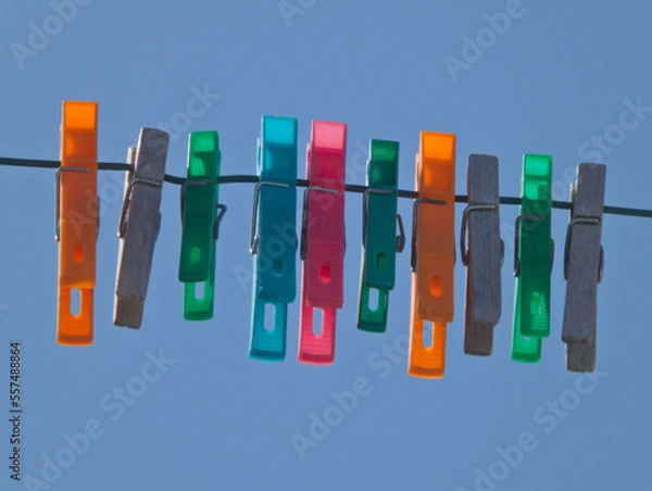 Obraz Colored clothespins