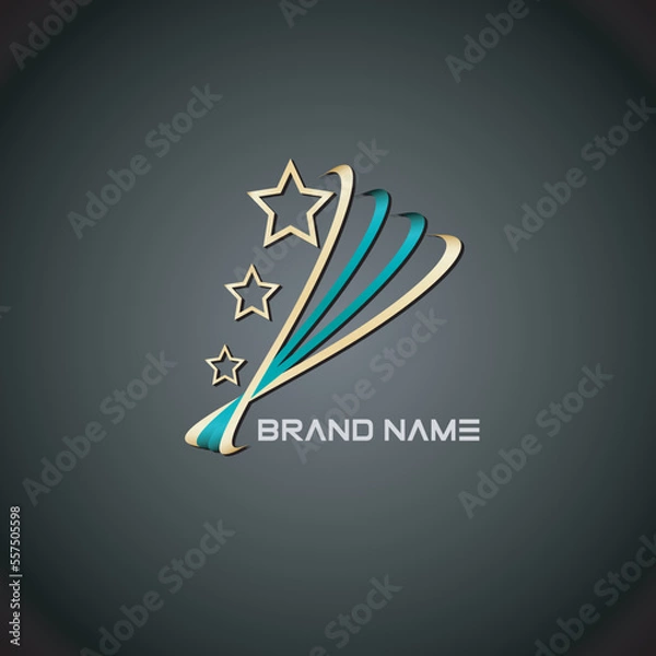 Fototapeta Swoosh and star logo and icon element