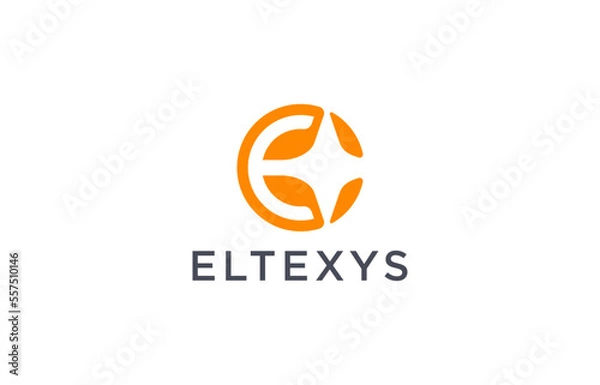 Fototapeta letter e technology logo design templates