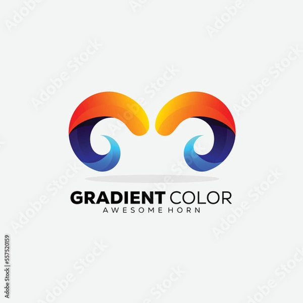 Obraz horn color design gradient template vector