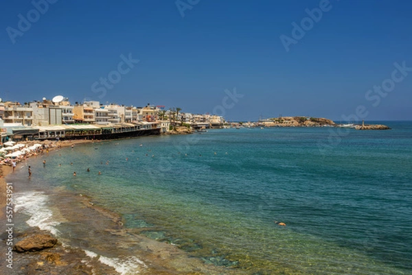 Obraz View of the beach on the Greek island of Crete in Hersonissos