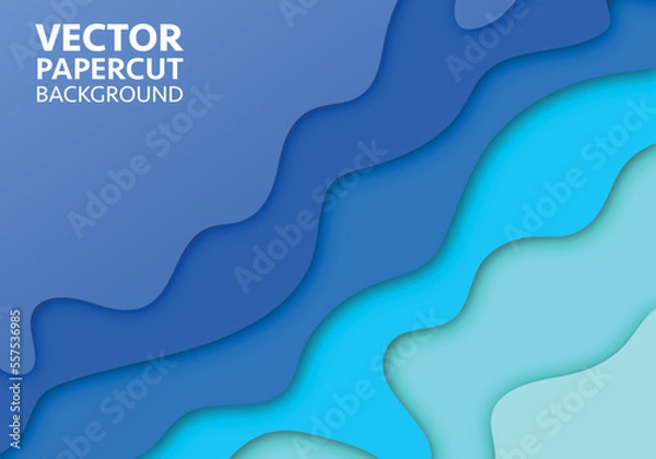 Fototapeta Vector of background colorful paper cut shapes. 3D abstract paper art style, design layout for business presentations, flyers, posters, prints, decoration, cards, brochure