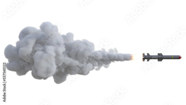 Fototapeta Rakete, transparenter Hintergrund, Start, Bombe, Feuer, Rauch, Feuerwerk, abheben, png, 3d, explosion, isoliert, Krieg, Verteidigung