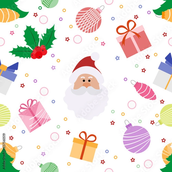 Obraz Pattern Merry Christmas New Year Holiday Santa