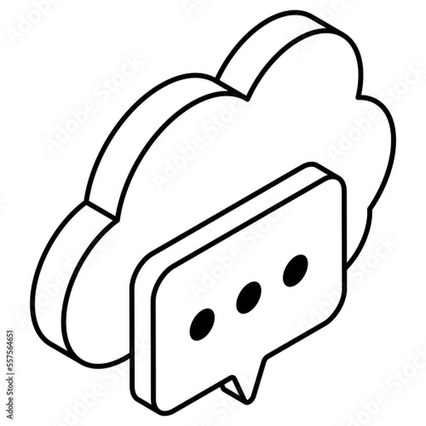 Fototapeta Modern design icon of cloud chatting