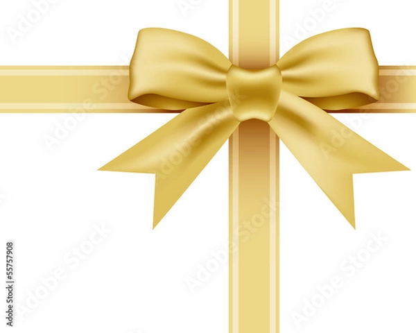 Obraz Vector gold ribbon and bow knot