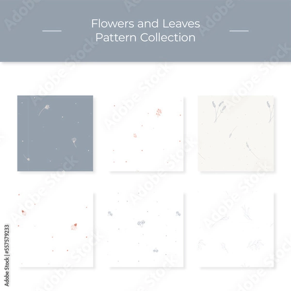 Obraz Flowers and Leaves Pattern Collection