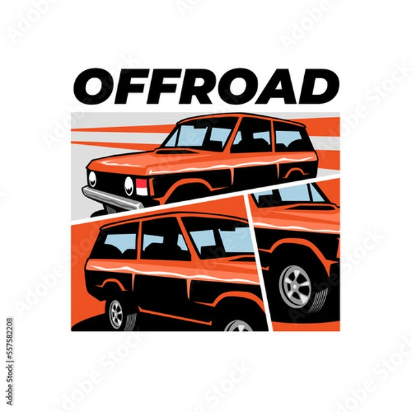 Fototapeta Cool car vector with comic style