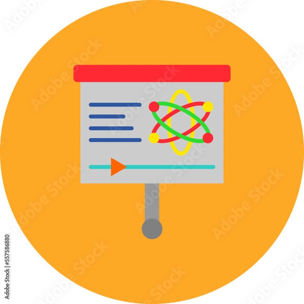 Obraz Projector Screen Multicolor Circle Flat Icon