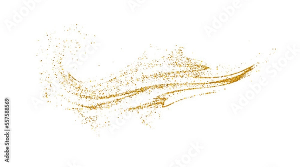 Fototapeta Sparkling glitter border isolated on white background, golden dust. Golden rectangle of glitter confetti. Great for wedding invitations, party posters, christmas, new year and birthday cards.