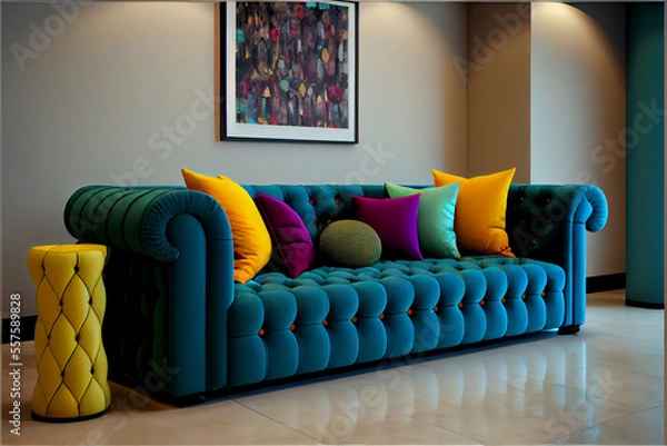 Fototapeta Modern livingroom in showroom