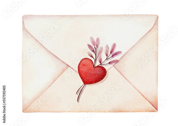 Obraz Yellow envelope with red heart.