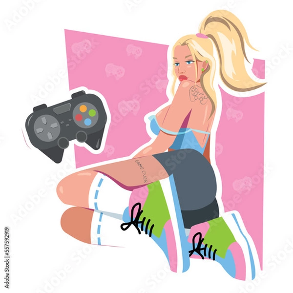 Obraz Girl with a gamepad
