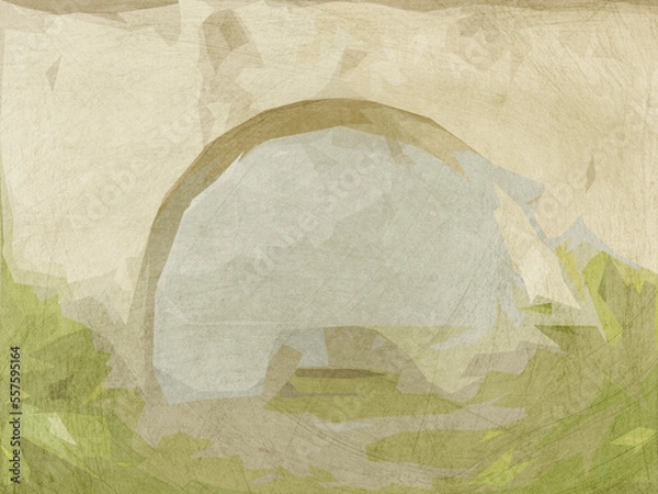 Obraz garden tomb abstract composition with scratches